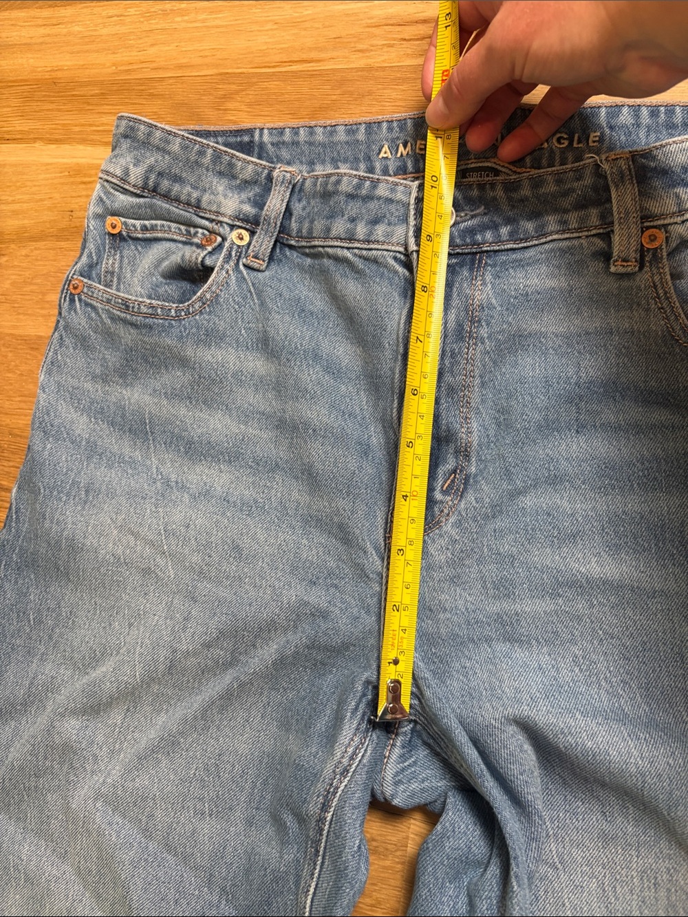 American Eagle Outfitters Medium Blue Wide-Leg Flare Jeans 10R - Picture 9 of 15